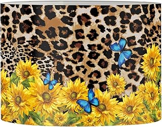 Yzaoxia Sunflowers and Leopard Print Lamp Shades for Women Bedroom Small...
