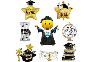 Graduation Balloons Large | 8Pcs Grad Foil Balloons for 2024 Graduation Party Decorations