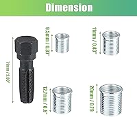 Vista 3 de X AUTOHAUX Kit de reenhebrado de culata de motor de 0.551 in, kit de reenhebrador de bujía, herramienta de reparación de roscas de cilindro