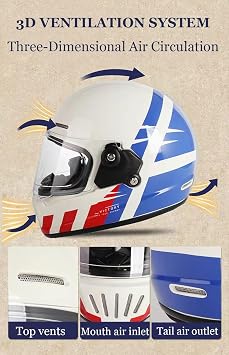 Full Face Integrated Motorcycle Helmet DOTECE Approved Motorbike Helmet Racing Crash Karting Helmets For Adults Men Women With Sun Visor Modular Motocross Racing Helmets