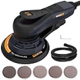 Electric 5mm Random Orbital Sander, Brushless 350W 3A Palm Sander, Multi-function Variable Speed Electric Corded Orbital Sanders Machine with 6Inch Sanding Pad, 10 Sanding Paper for Woodworking