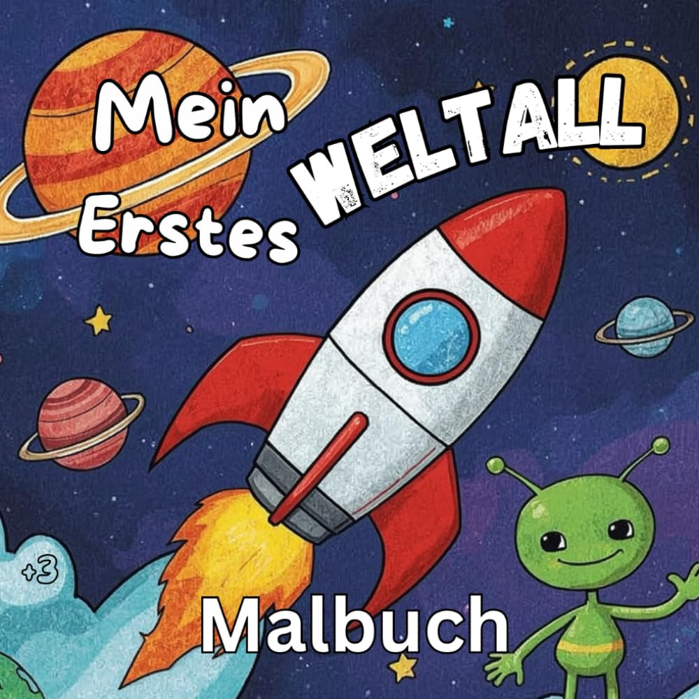 Mein erstes Weltall Malbuch ab 3 Jahren – Astronauten, Raketen & Planeten | Kinder Ausmalbuch mit süßen Weltraum-Motiven zum Lernen & Entspannen