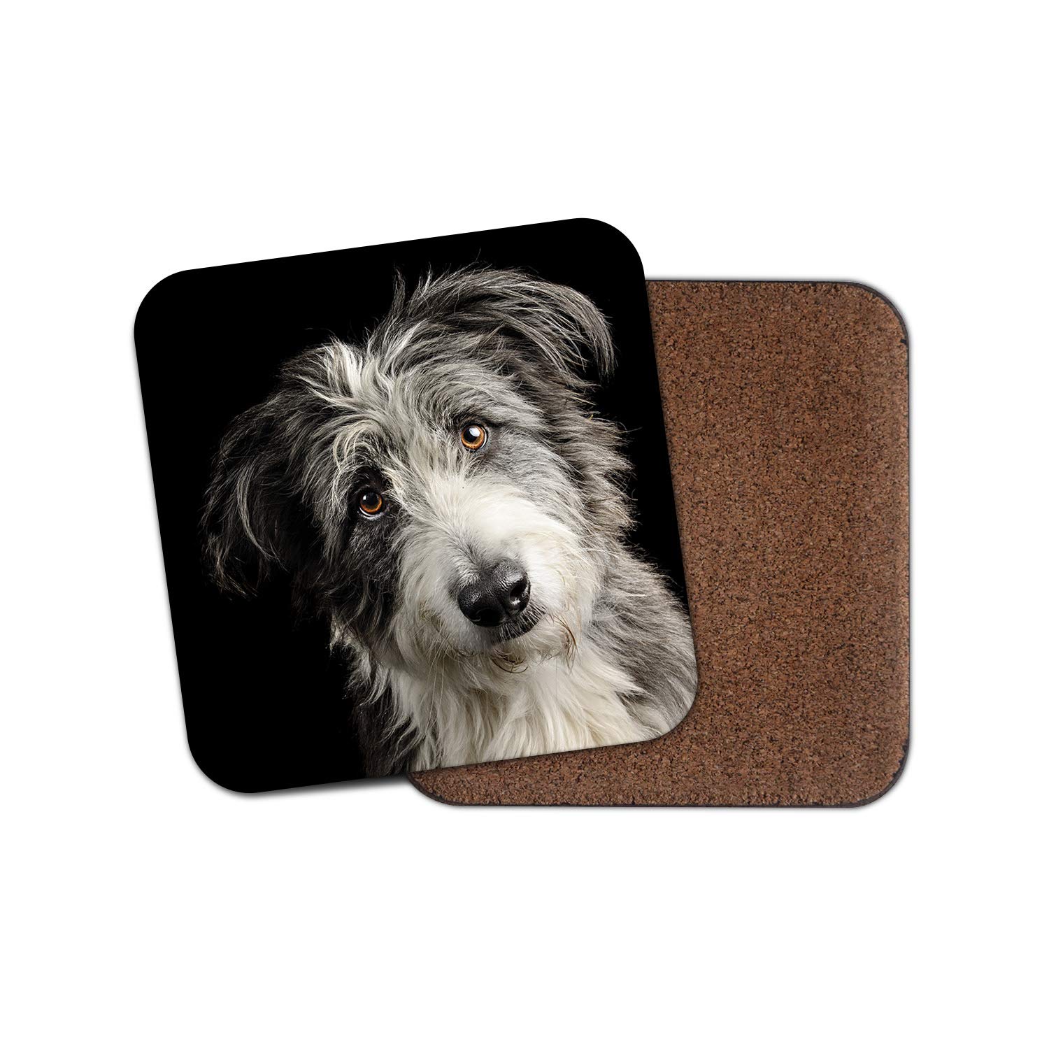 Destination Vinyl Ltd Girls Multicolor 1 X Lurcher Dog Coaster - Puppy Cute Pet Greyhound Animals Mum #15784