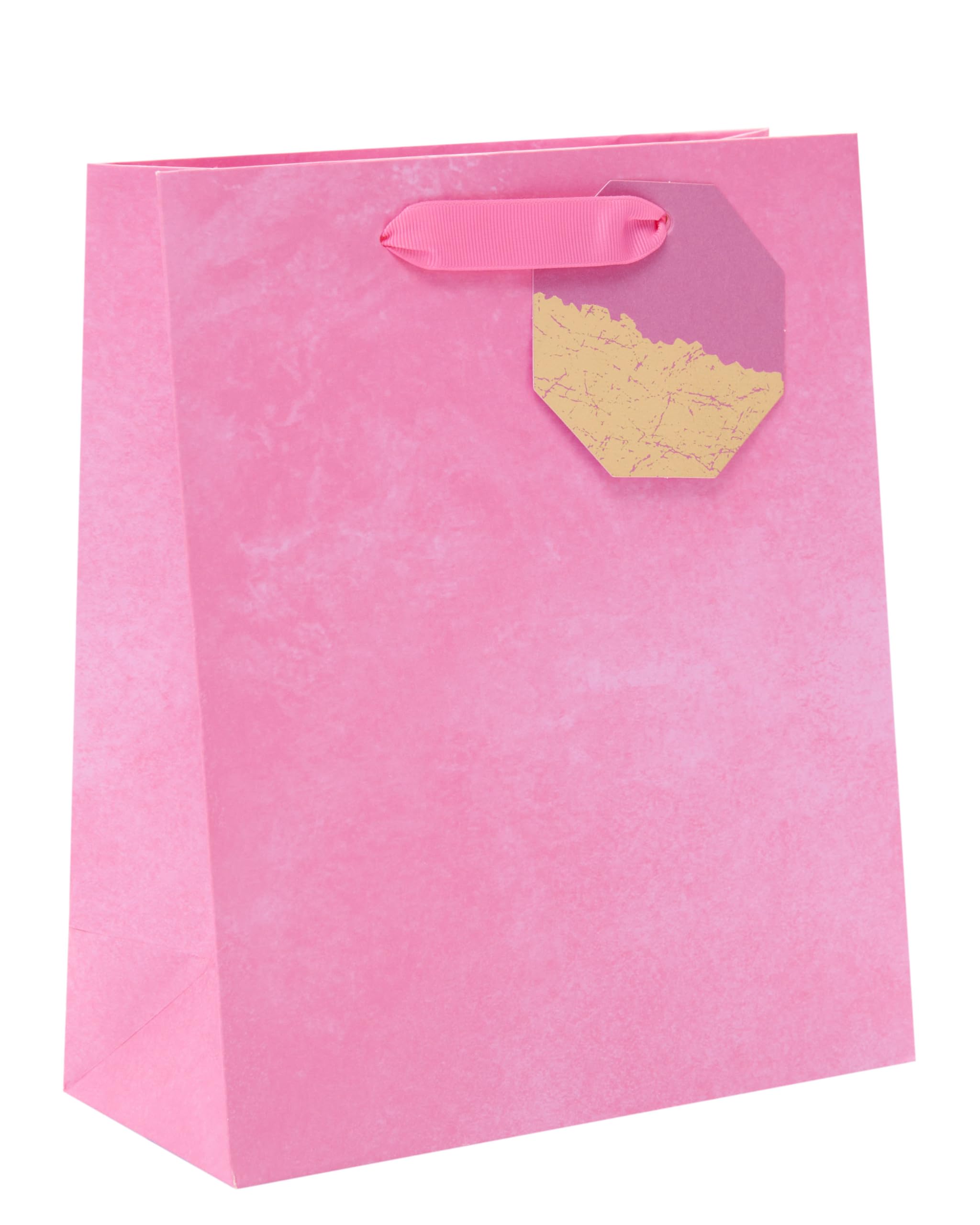 UK Greetings | Medium Gift Bag | Pink Design | 22.8 x 19cm