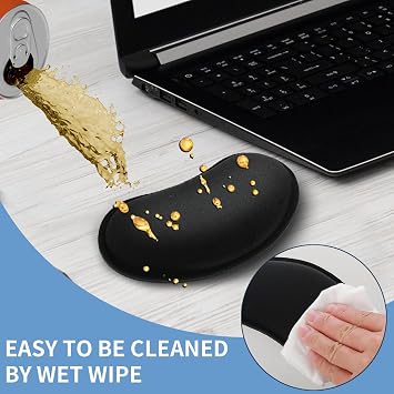Mouse Wrist Rest, 2 Pieces Mouse Pad Wrist Support for Wrist Pain Relief, Memory Foam Mouse Wrist Rest Support Soft Comfortable Hand Rest Pad for Gaming Office Computer Laptop Mouse Men Women Black