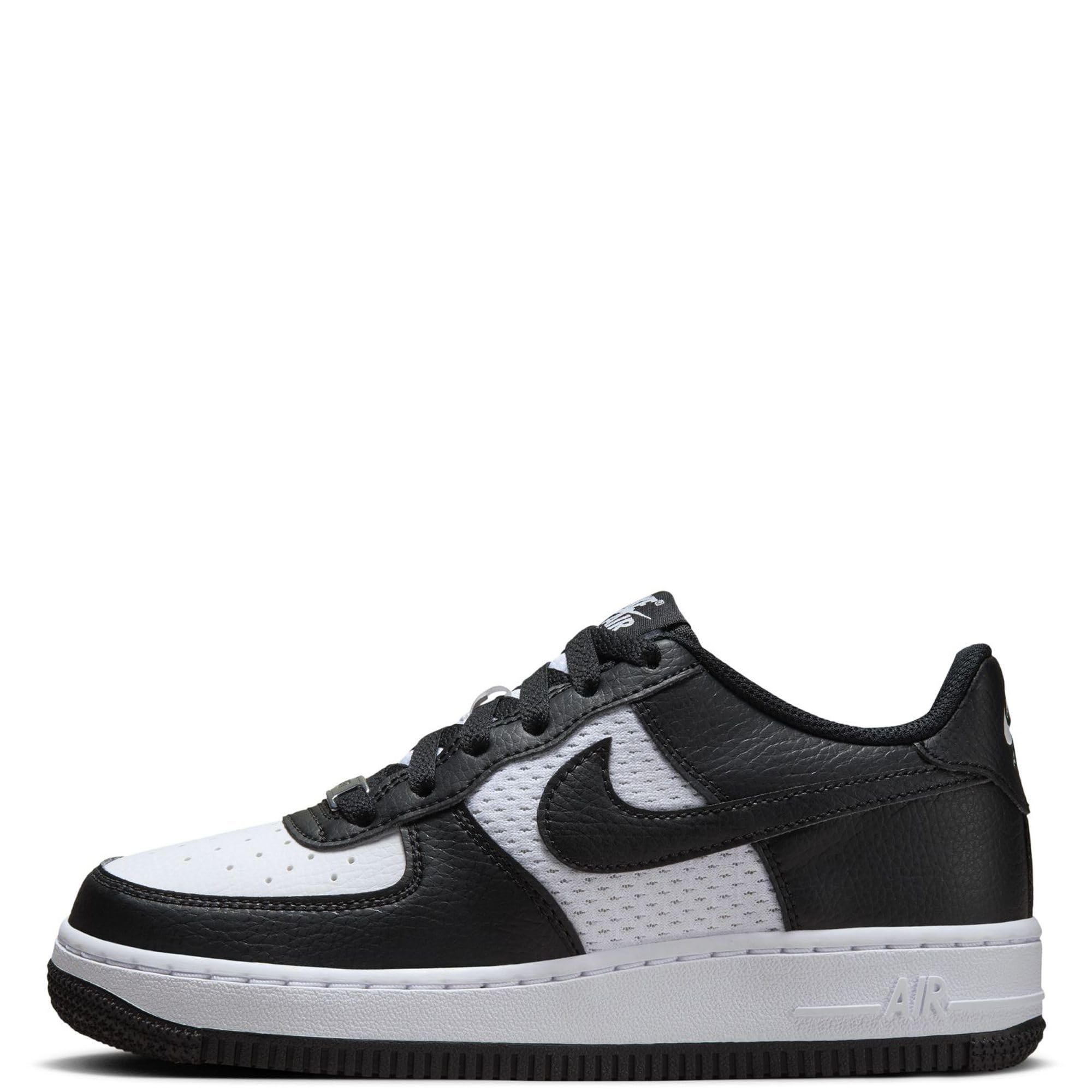 Nike Air Force 1 Big Kids' Shoes (HJ9201-001, Black/White/Black) Size 6.5