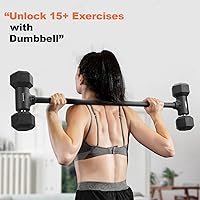 Vista 2 de Convertidor de mancuerna a barra, transforma mancuernas a barra de pesas, convertidor de mancuernas a barra para el gimnasio en casa, ajustable