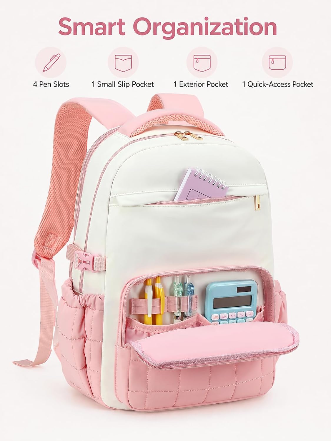 Bluboon Laptop Backpack for Women 15.6 Inch School Work Bag with Cup Holder image 3