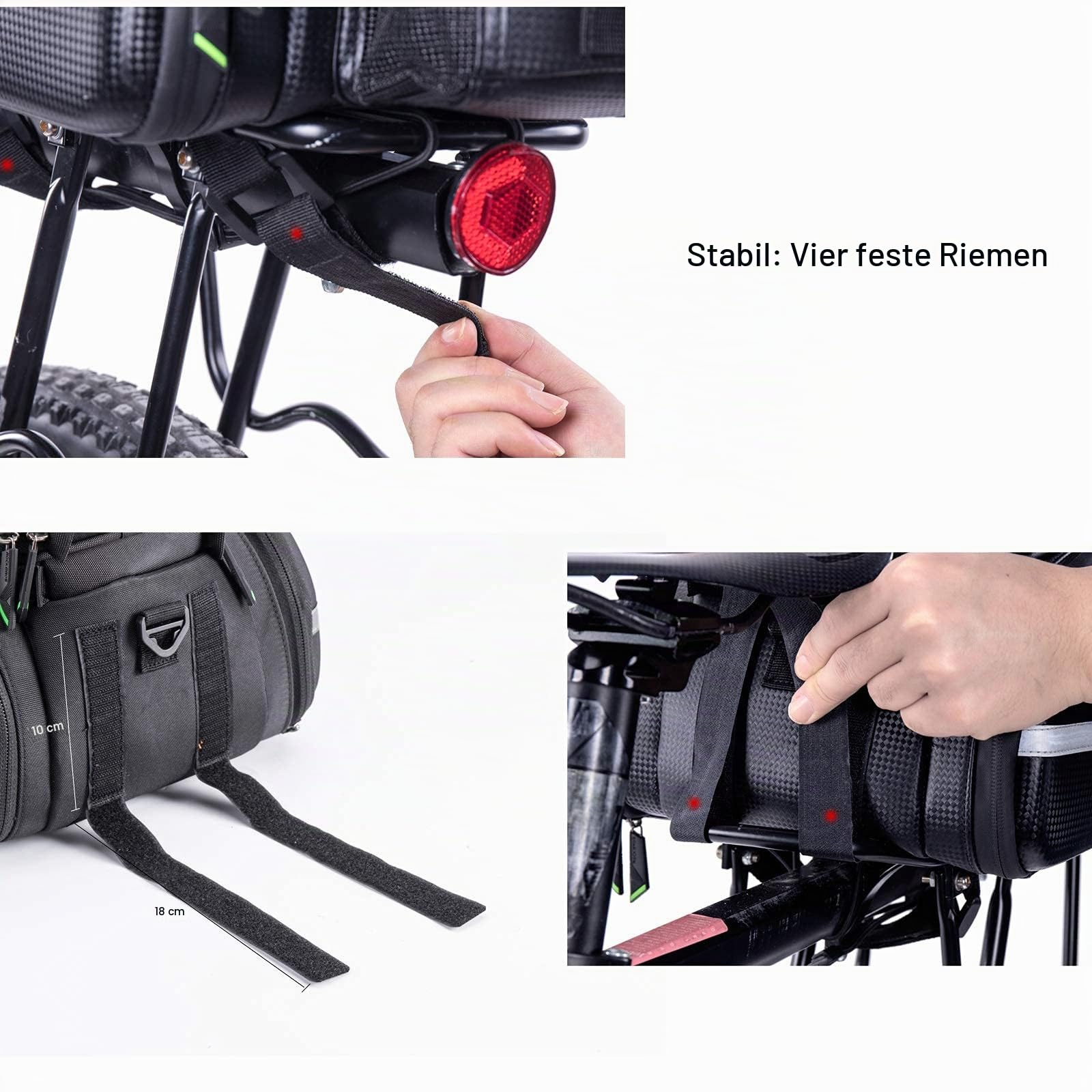 ROCKBROS wasserdichte Gepäckträgertasche Fahrrad mit Regenschutz | Transporttasche mit Schultergurt, Fahrradtasche für Gepäckträger, 17–35 L