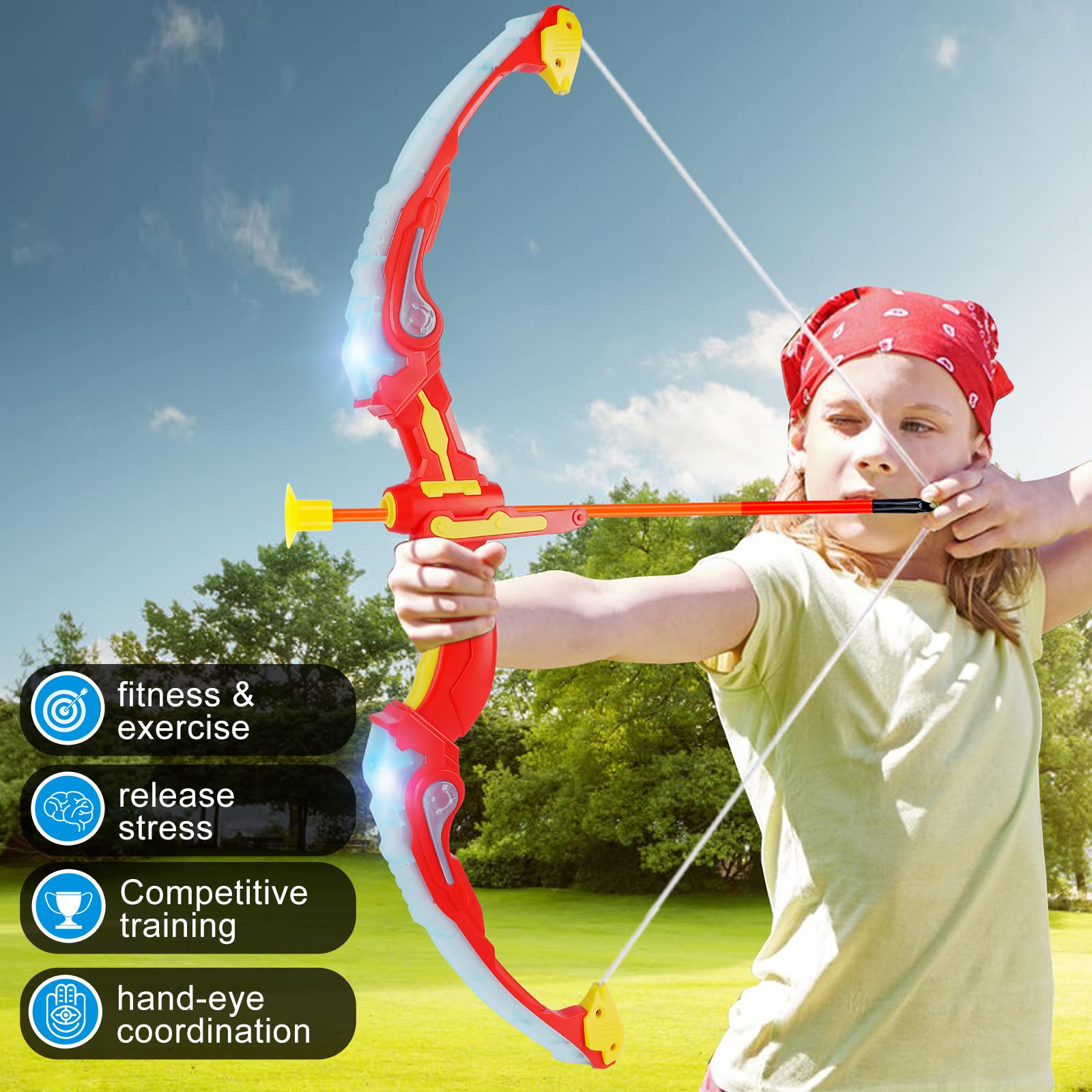 Amazon.co.jp: 子供用弓矢セット 2個パック - ライトアップ