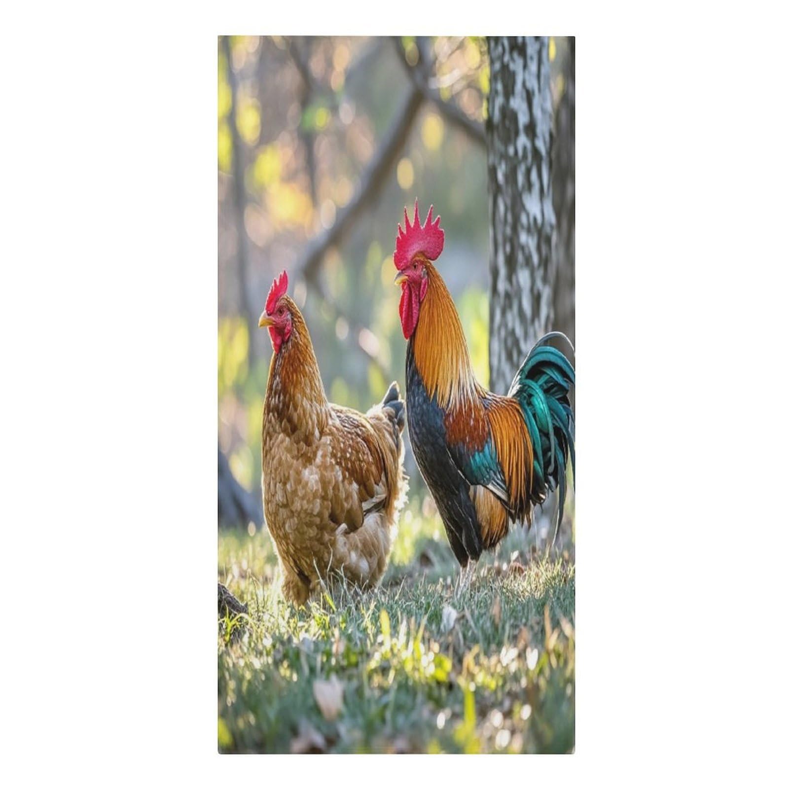 FekiLoot Beautiful Rooster Hen Towels Lightweight Thin Beach Towel Classic Soft Large Pool Towel Highly Absorbent Sand Free Bath Towels Travel Blanket for Vacation Essentials Adult Gift 30" X 61"