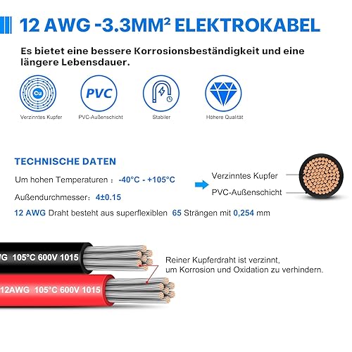 Vista 11 de Cable eléctrico de silicona calibre 22 Cable-HuLuWa 22 AWG Kit de cables de conexión de 6 colores (26.25 pies cada uno) alambre de cobre estañado