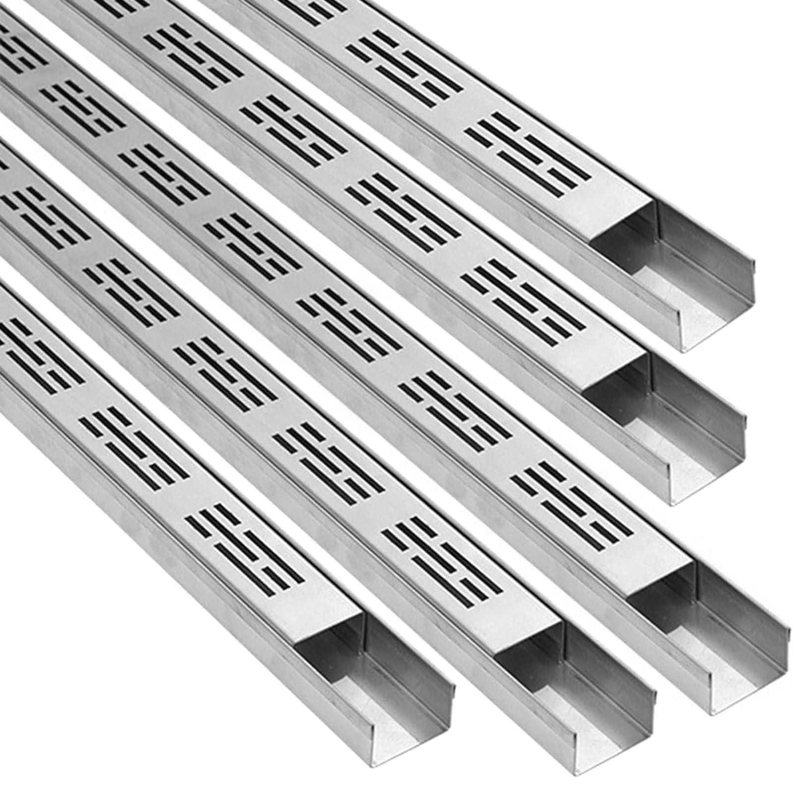GJZQDKX Water Drainage System with Removable Grate, Stainless Steel French Drain Kit for Yard, Garage, Driveway, Rectangular Drainage Guttering Pipe