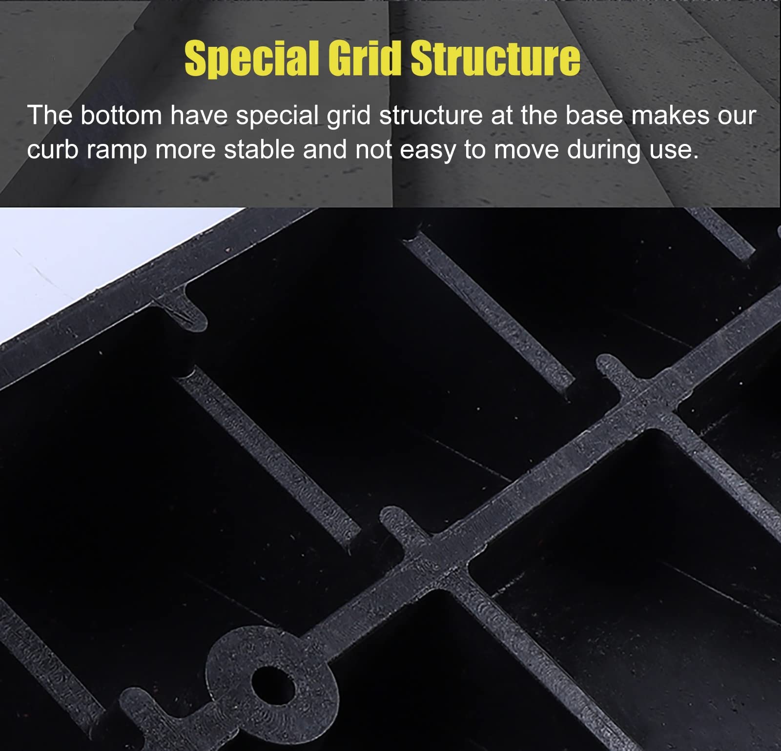Threshold Ramp, 2 3 4 5 6 Inch Rise Commercial Rubber Ramp for Curb Steps, Heavy Duty Auxiliary Transition Ramps for Driveway Front Door Garage Shed, Fits