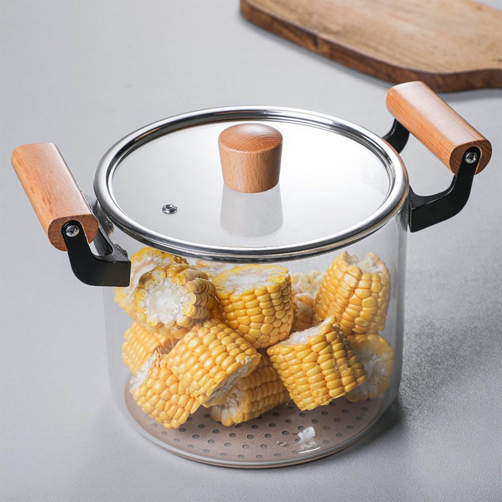 Vnook Olla de Vidrio, Olla de Vidrio for hervir Leche, Olla de Vidrio calentable, Utensilios de Cocina versátiles, for Calentar Leche y cocinar Pasta en restaurantes de cocinas domésticas(5.5L)