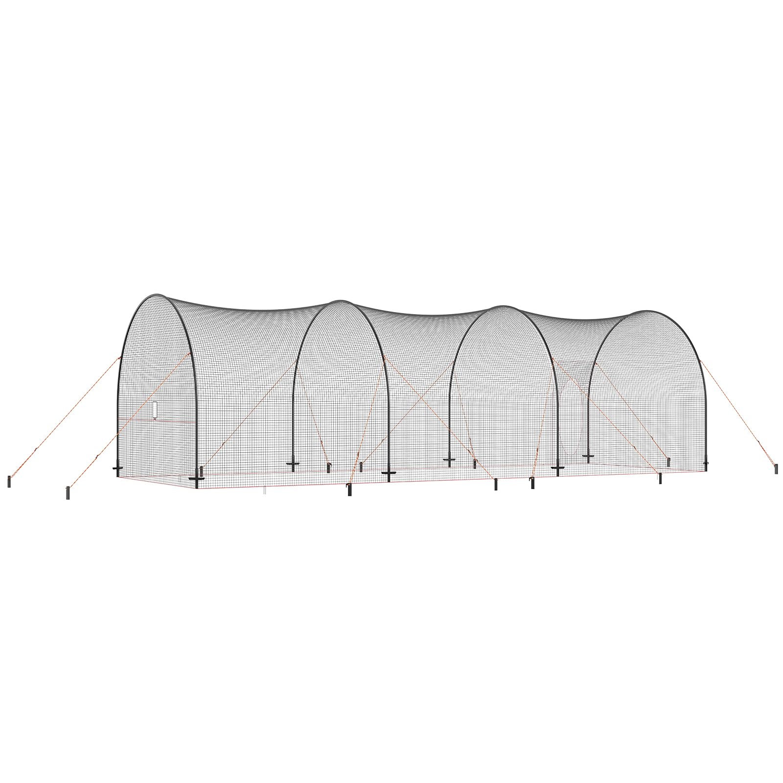 VEVOR Baseball-Schlagkäfig-Netz mit Rahmen und Netz 12 x 3,6 x 3,6 m, Baseballkäfig-Netz zum Schlagen und Aufstellen, Baseballnetz, Schlagkäfig für Jugendliche oder Erwachsene Schwarz Hinterhof