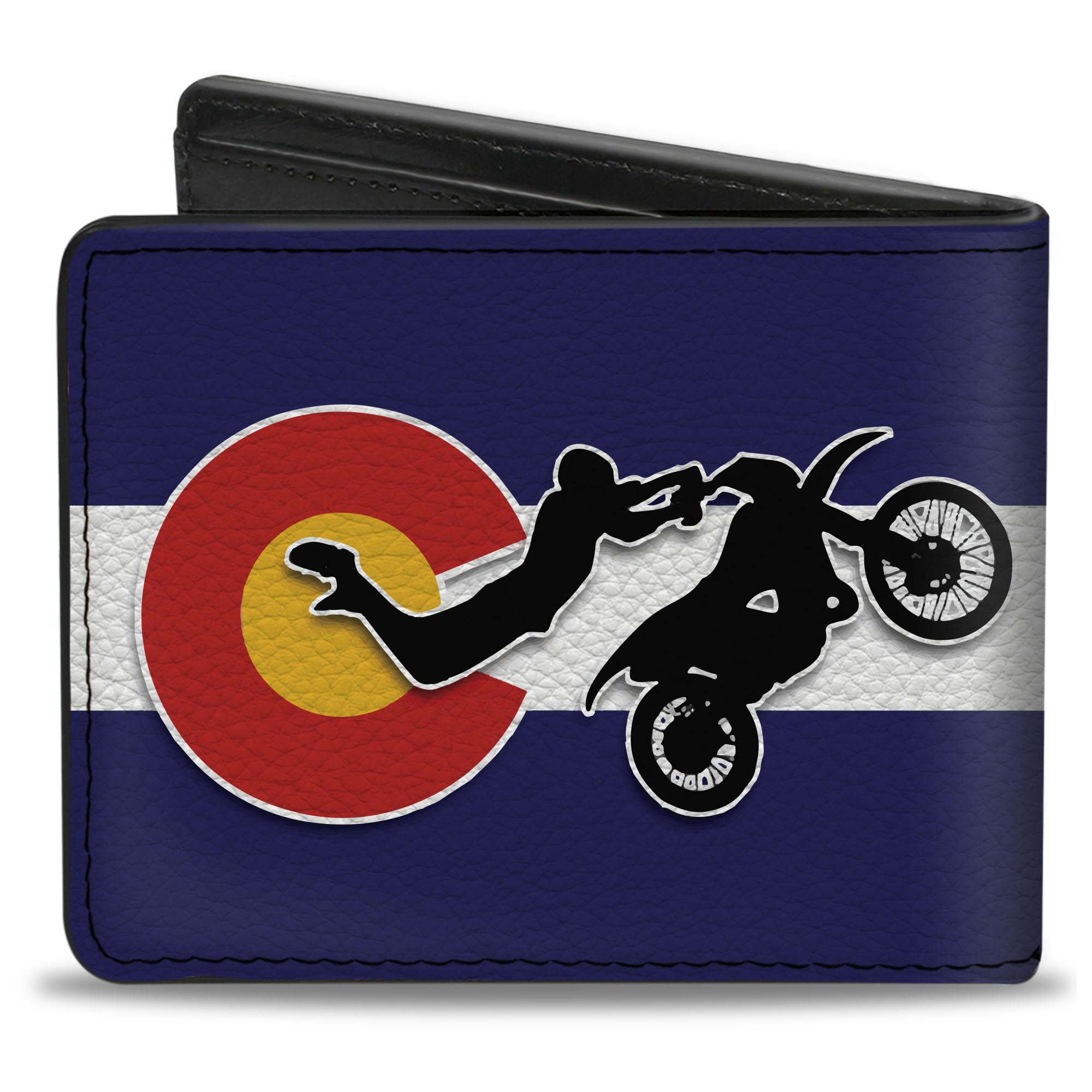 Buckle-Down Men's Wallet, Bifold, Colorado Freestyle Motocross Superman, Vegan Leather, 4.0