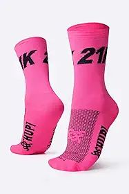 Meia para Corrida Hupi 21k Amarelo Neon, Cor: Amarelo Neon, Tamanho: Único