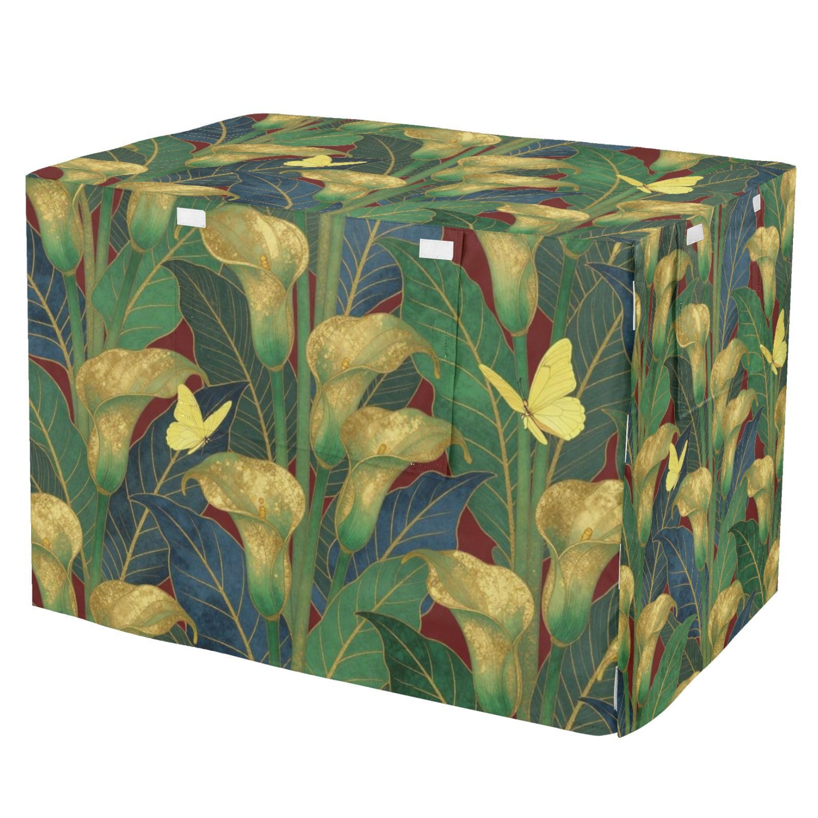 Housse de cage en métal pour chien contre le stress : protection lys calla doré