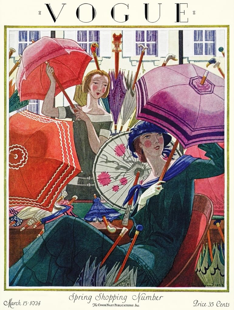 Vogue Magazine Painted Parasols - 1000 Piece Jigsaw Puzzle for Family Game Nights by Pierre Brissaud