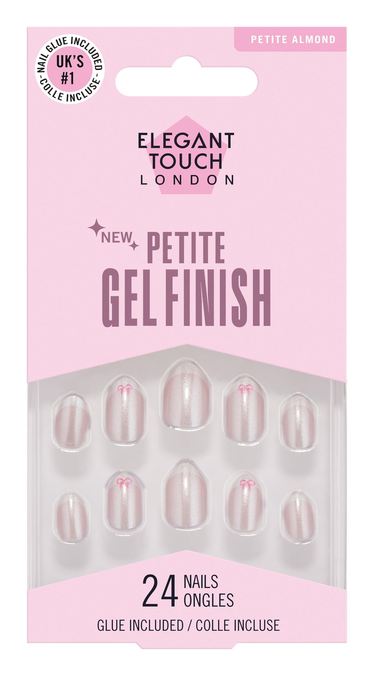 Elegant Touch Petite Gel Finish Pink Bows
