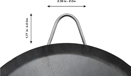 Miniatura 4 de Comal Para Tortillas Grandes Para Estufas para Tortillas y Quesadilla Acero al Carbono Mango de Metal Resistente (10 pulgadas)