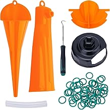 Oil Change Kit Compatible with Harley, Oil Filter Cap Wrench, Primary Case Funnel, Crankcase Fill Tool, Drip-Free Oil Filter Tool, and 50 Pcs Drain Plug O-Rings