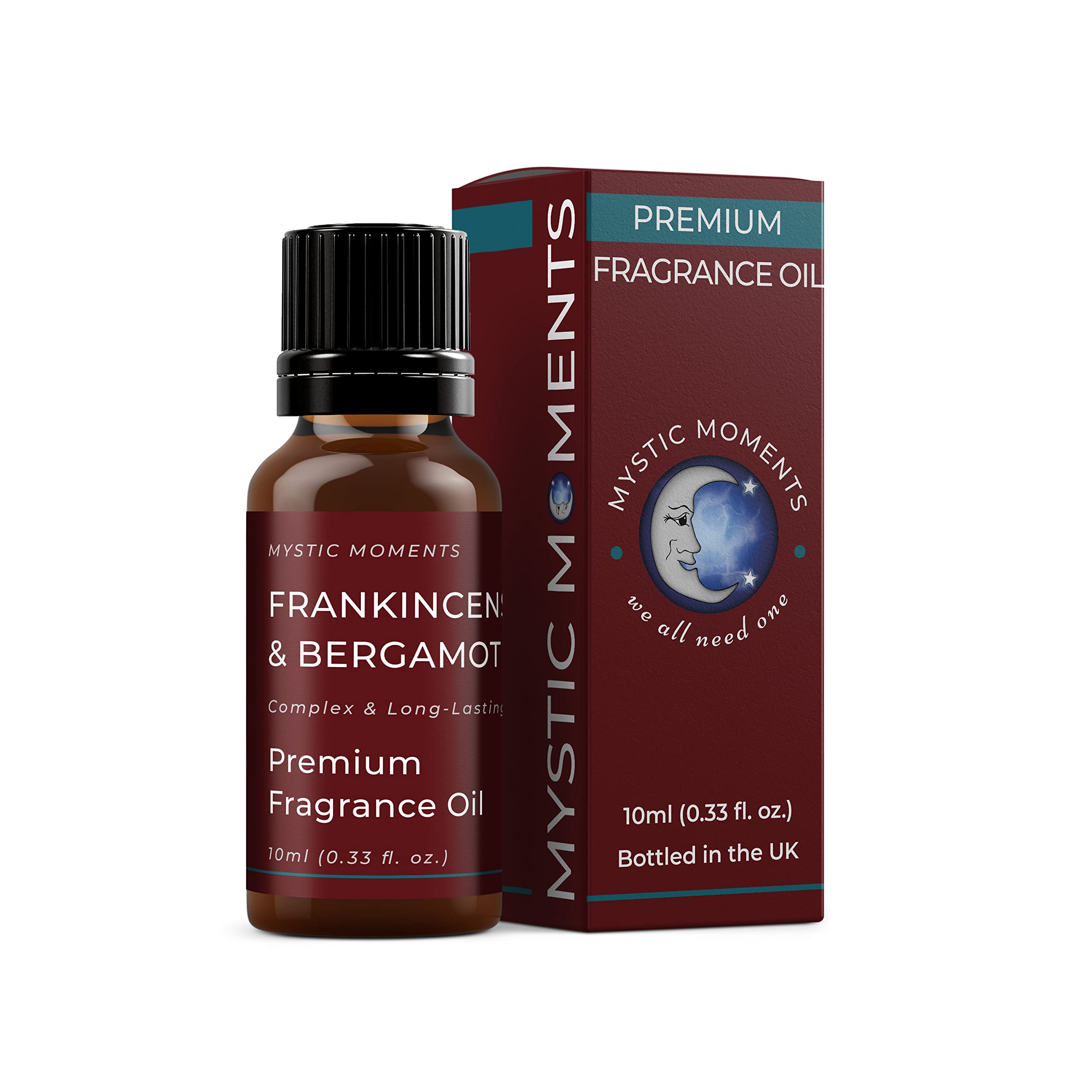 Mystic Moments | Frankincense & Bergamot Fragrance Oil 10ml | Warm Citrus Resin Aroma | Calming, Uplifting Scent for Candles, Soap & Home Fragrance