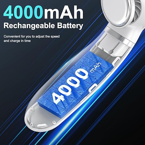 Miniatura 5 de LAIQULY Ventilador de cuello portátil, ventilador de cuello manos libres, ventilador de aire acondicionado de cuello ligero 2023, ventilador de