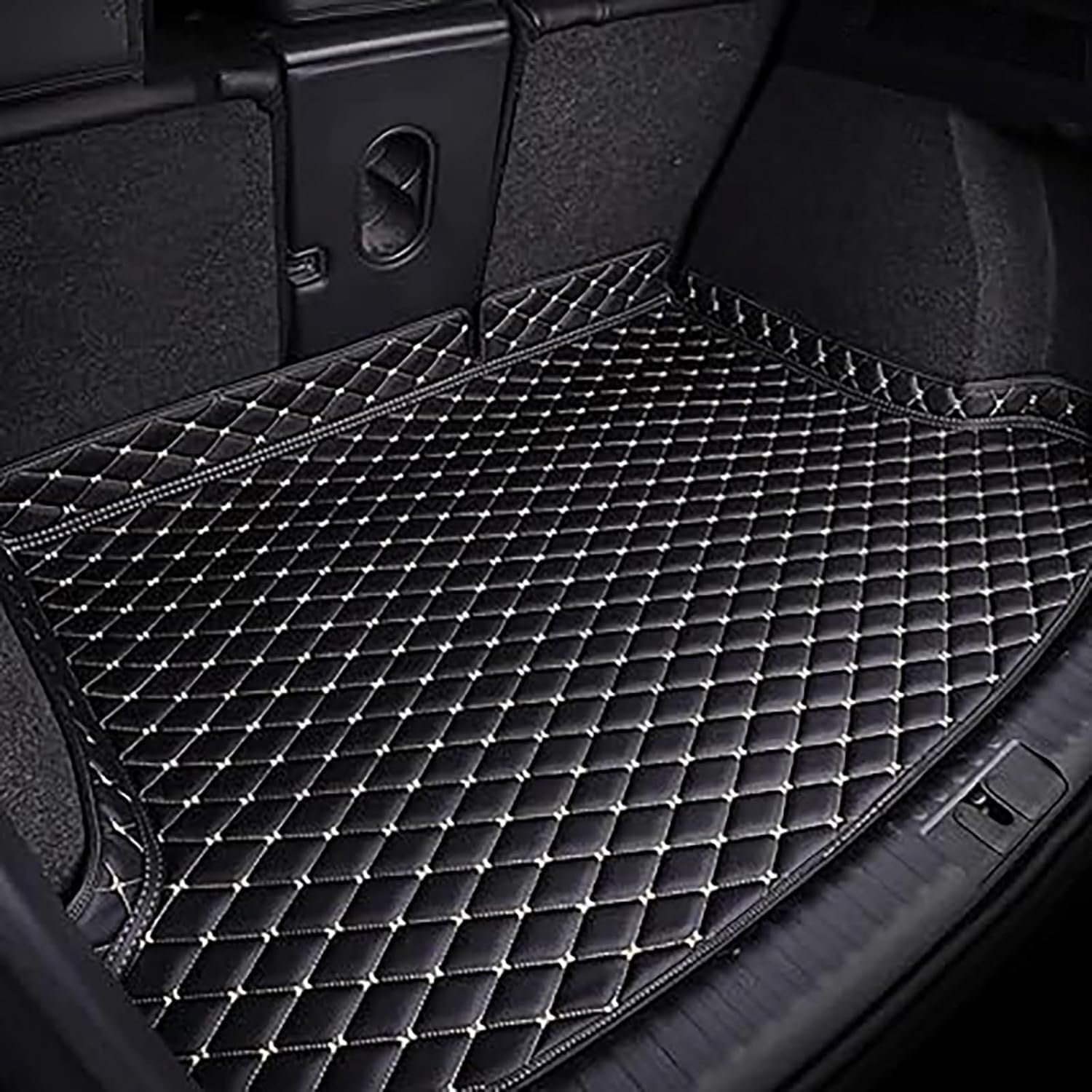 TFIUMCRGW For Jaecoo J7 PHEV 2025 Car Boot Liner, Premium Leather Diamond Stitched Car Boot Mat, Waterproof Cargo Liner Trunk Protector,E