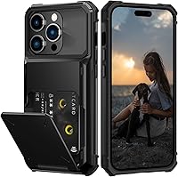 Vista 15 de Nvollnoe Compatible con iPhone 15 Funda con ranura para tarjetas, resistente, protectora de doble capa, a prueba de golpes, ranura oculta