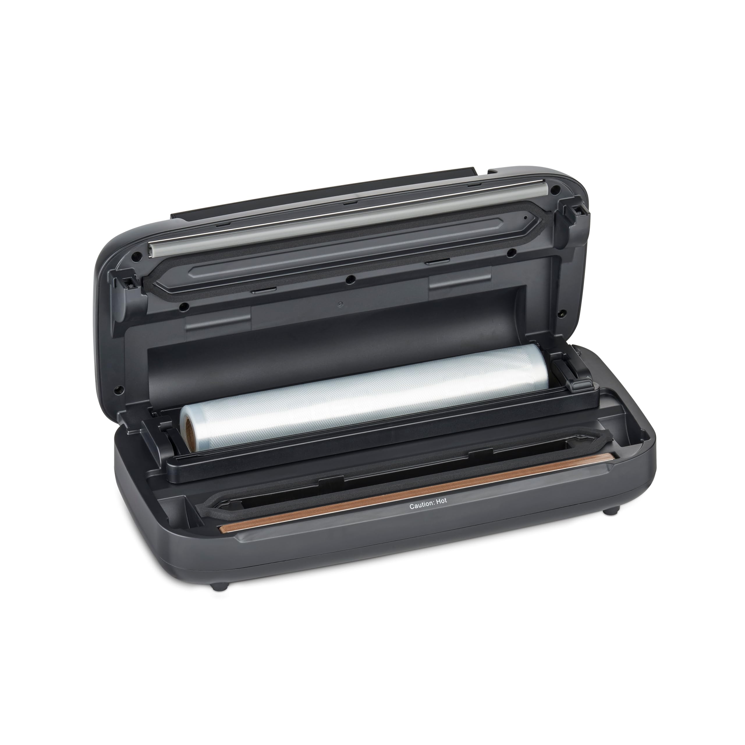CASO VRH 590 advanced - Macchina sottovuoto per alimenti, fino a 125 cicli di utilizzo consecutivi, con vano portarotolo integrato e taglierina pieghevole – acciaio inox