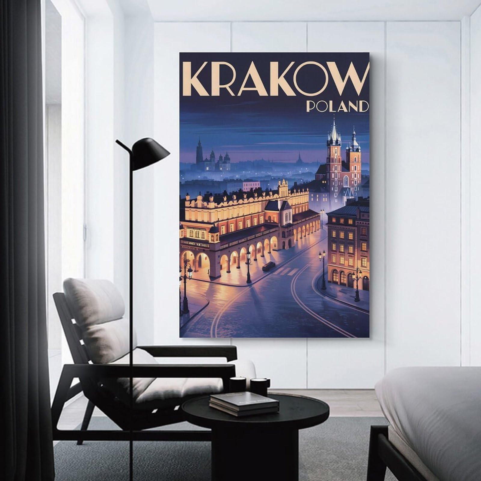 Junmoney Canvas Wall Decor Krakow Poland Travel, 20x30inch(50x75cm), for Gallery Wall Layouts in Home Or Office, Home Wall Art for Statement Displays