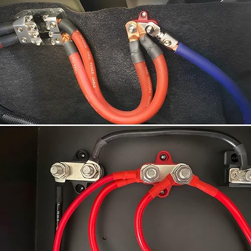 Miniatura 5 de Bloque de conexiones de batería, poste de conexión de batería aislado de 516 pulgadas y poste de conexión de batería de tierra, M8 Bloque de