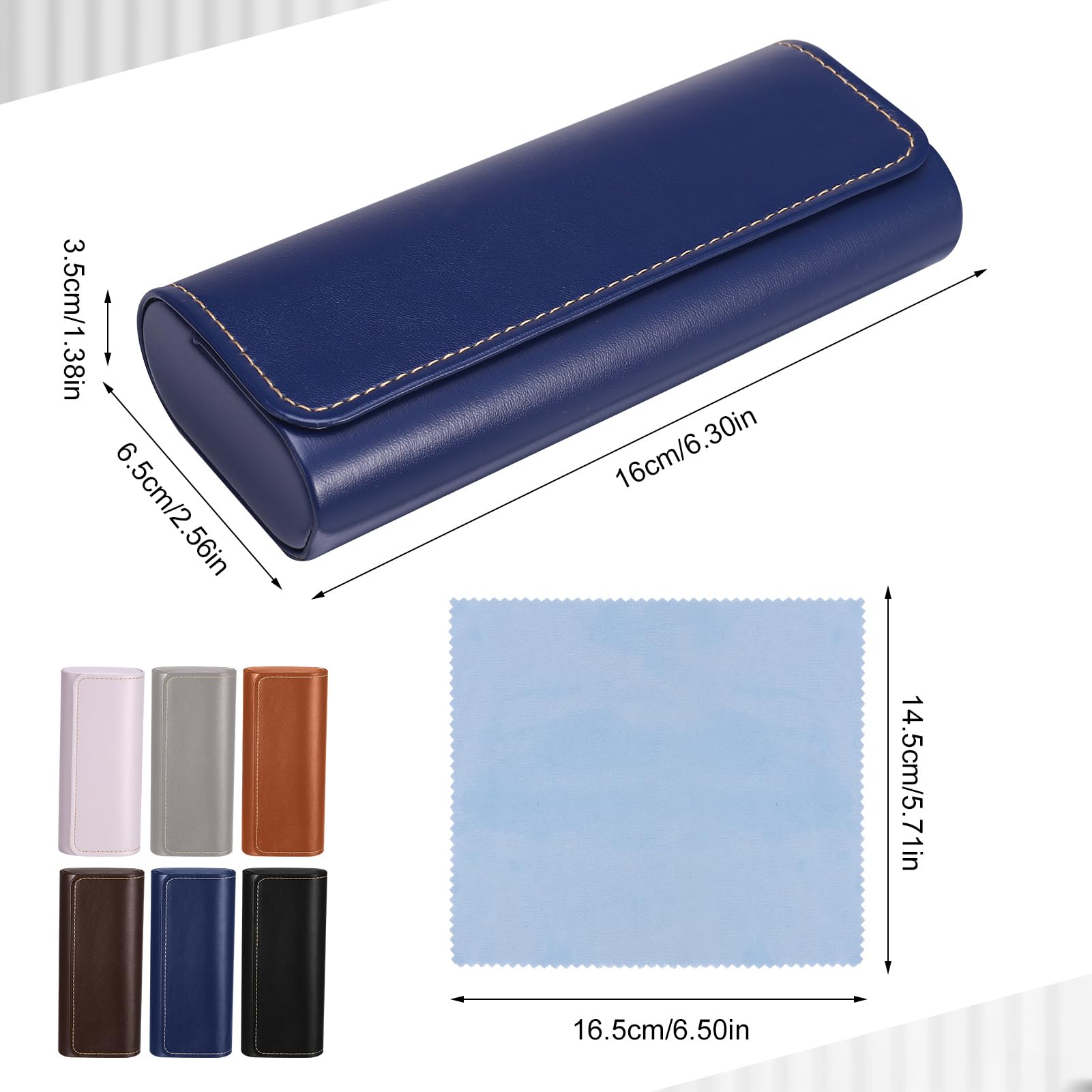 Paquete de 6 fundas para gafas, funda rígida para gafas, funda ligera y portátil para gafas de sol, funda para gafas de sol con paño de limpieza
