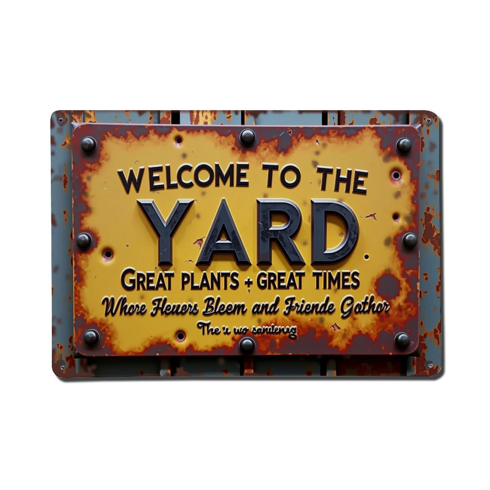 Welcome To The Yard Great Plants Great Times Retro Metal Tin Sign, Vintage Decor Art Poster for Bar, Home, Man Cave, Kitchen, Laundry Room Gift 8x12Inch