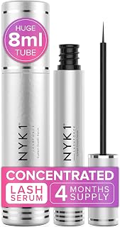 NYK1 LashForce Eyelash Growth Serum (8ml XL) - Grow Longer Thicker Lashes & Brows in 6-8 Weeks, Safe Formula