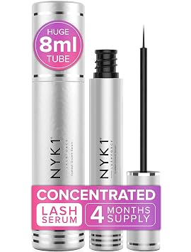 NYK1 CONCENTRATED Eyelash Growth Serum For Longer Lashes | XL - 8ml | LashForce Eyelash Growth Serum for Sparse, Short & Thinning Lashes - Easy-Application Formula for Fuller & Thicker Eyelashes