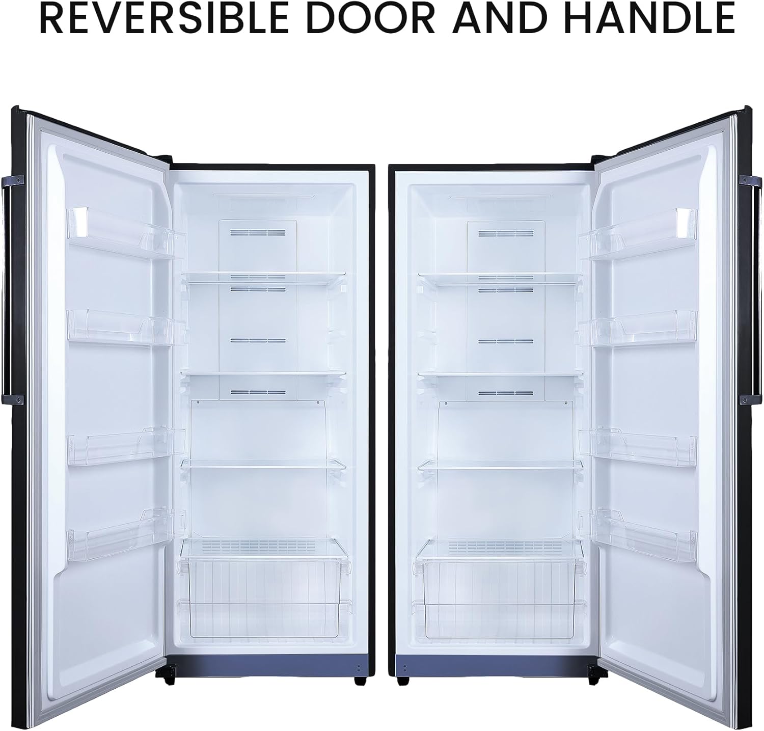 Conserv 14cf Upright Freezer CONVERTIBLE REF Garage Ready 28in wide 110V (Black)