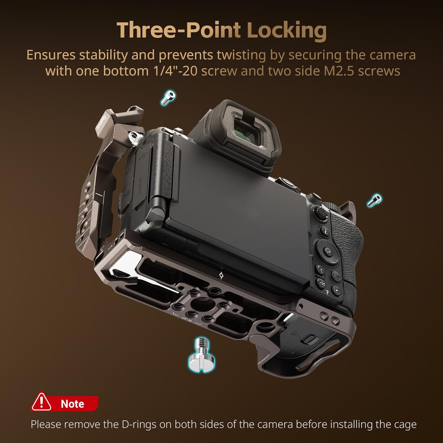 SmallRig Night Eagle Z5II Cage for Nikon Z5 / Z6 / Z6II / Z7 / Z7II，Aluminum Alloy Camera Full Cage with Cold Shoe and NATO Rail, Quick Release Plate for Arca - 5258