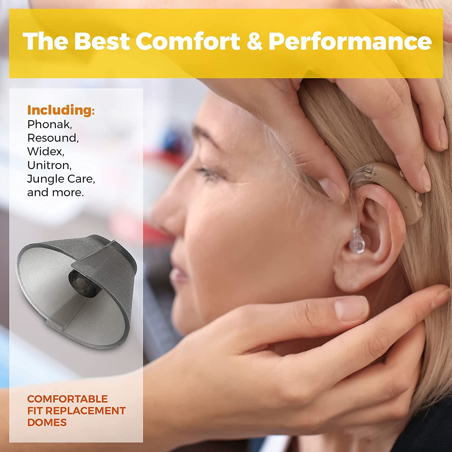 Cupole a tulipano per ricevitore standard MEDca compatibili con GN Resound Sure Fit - Cupole auricolari di ricambio universali con punta invisibile da 20 pezzi per BTE PSAP e modelli Open Fit