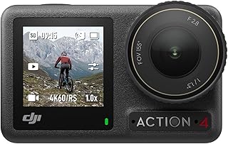 Osmo Action 4 Standard Combo - 4K/120fps Waterproof Action Camera with a 1/1.3-Inch Sensor, Stunning Low-Light Imaging, 10-bit &amp; D-Log M Color Performance, Long-Lasting 160 Mins, Outdoor Camera product image