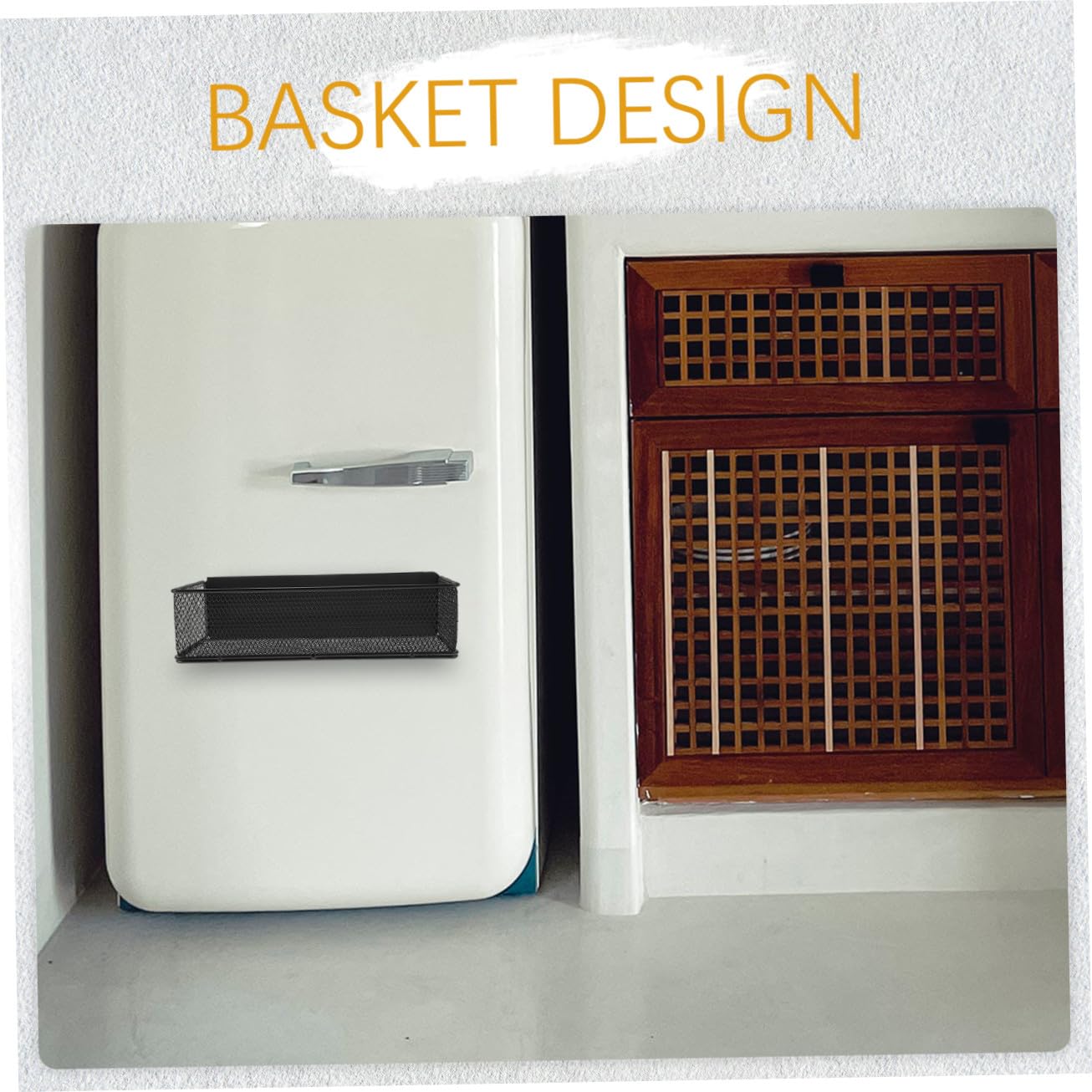 Organizador Magnético para Nevera, Caja de Hierro Negra de Gran Capacidad | Instalación Fácil, Ahorro de Espacio, Resistente Deformación, Uso en Cocina y Hogar