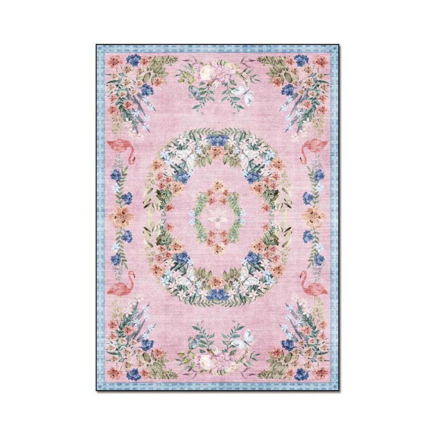 Tapis couronne de fleurs pour chambre d'enfant et couloir vintage