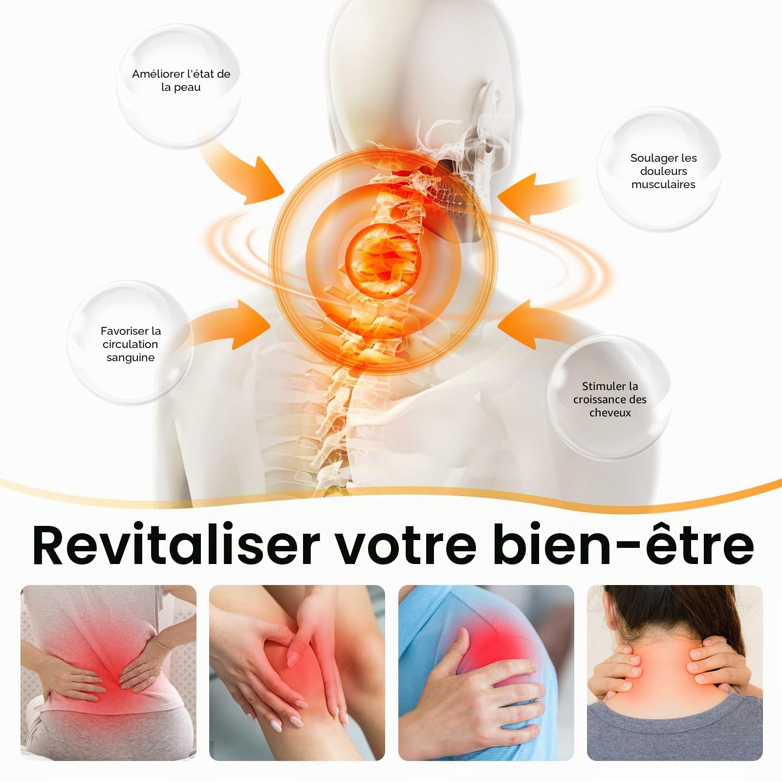 Lampe infrarouge 275 W - Lampe chauffante infrarouge avec support - Lumière infrarouge - Température réglable - Projecteur rouge pour la légèreté des douleurs musculaires