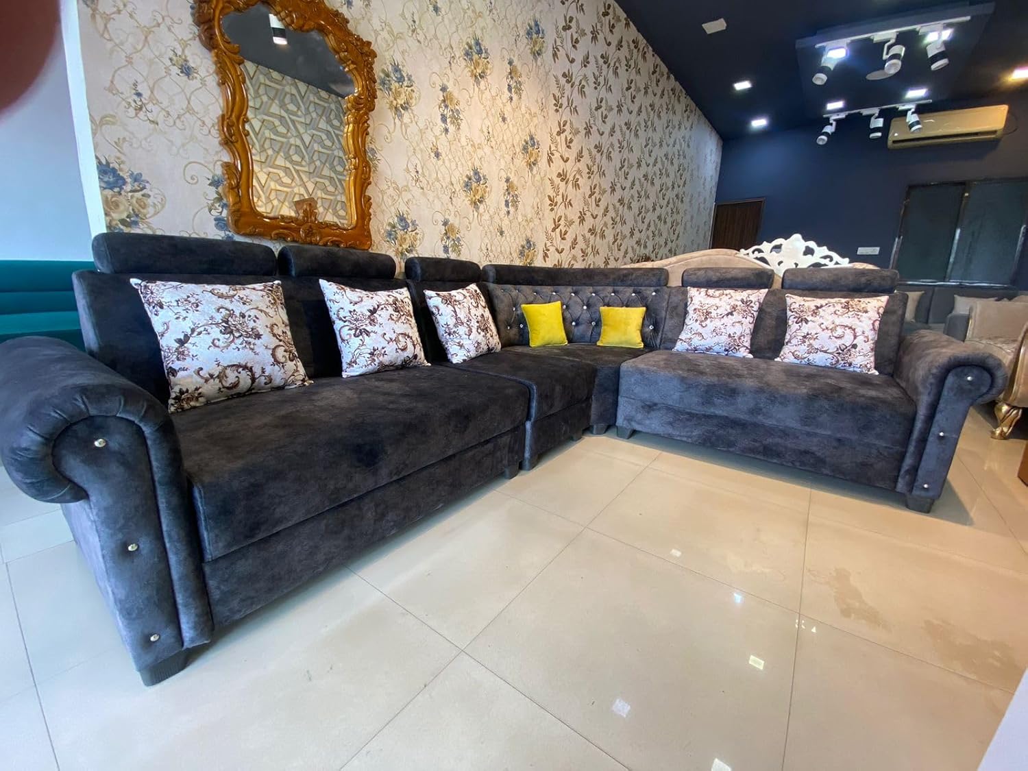 Shalom Furniture Nilgiri Wood Sofa Set for Living Room Wooden Sofa