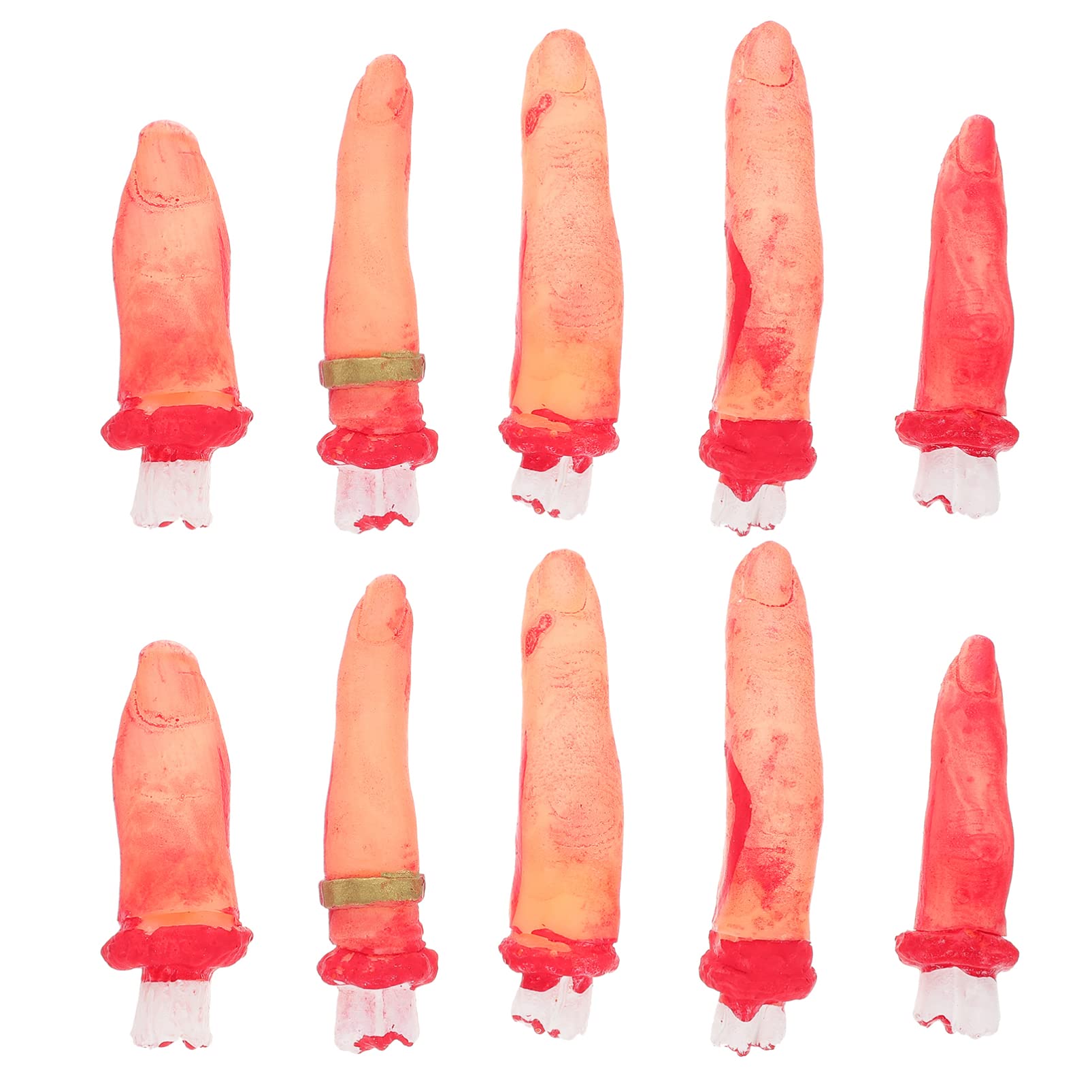 Produktbild von Wezalget Realistische Abgetrennte Finger | Horror Blutige Fake Finger - Fake Blutige Finger Requisiten Zur Verbesserung Der Halloween-Atmosphäre