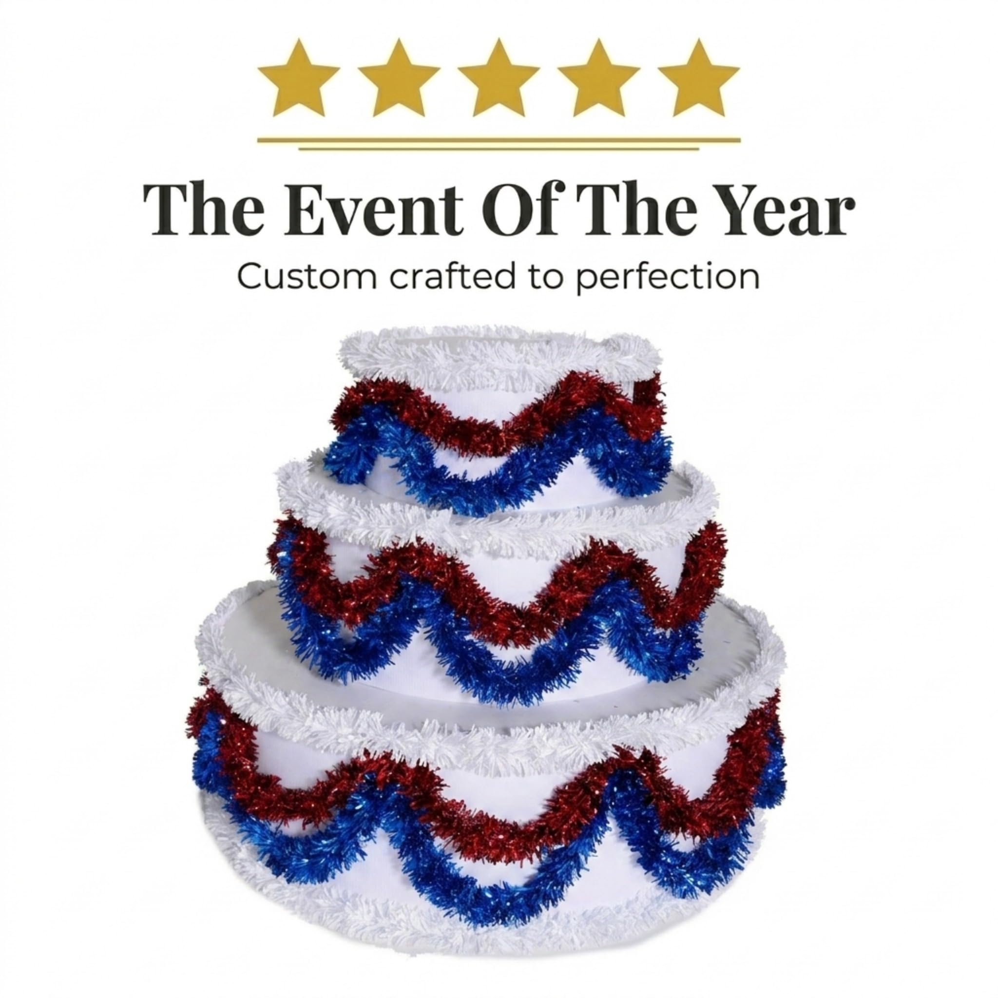 Amazon.com: Anderson's 3-Tier Red, White & Blue Trim Pop-Out Cake