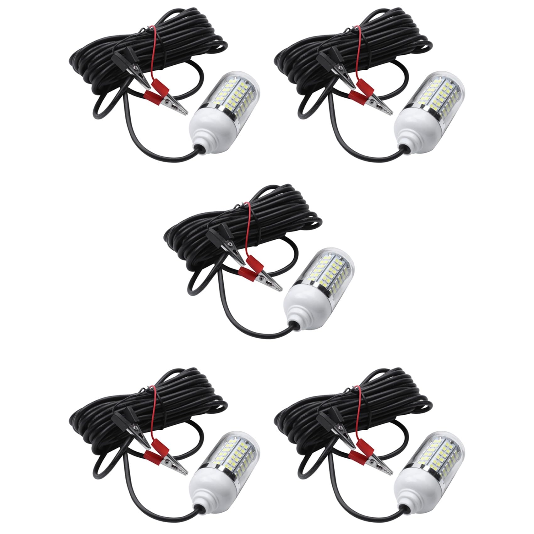 5X 12V 15W Luz de Pesca 108 Piezas 2835 LED Luz de Pesca Submarina Señuelos Lámpara de Buscador de Peces Atrae Gambas Calamares Eufausiáceos (+ Luz)