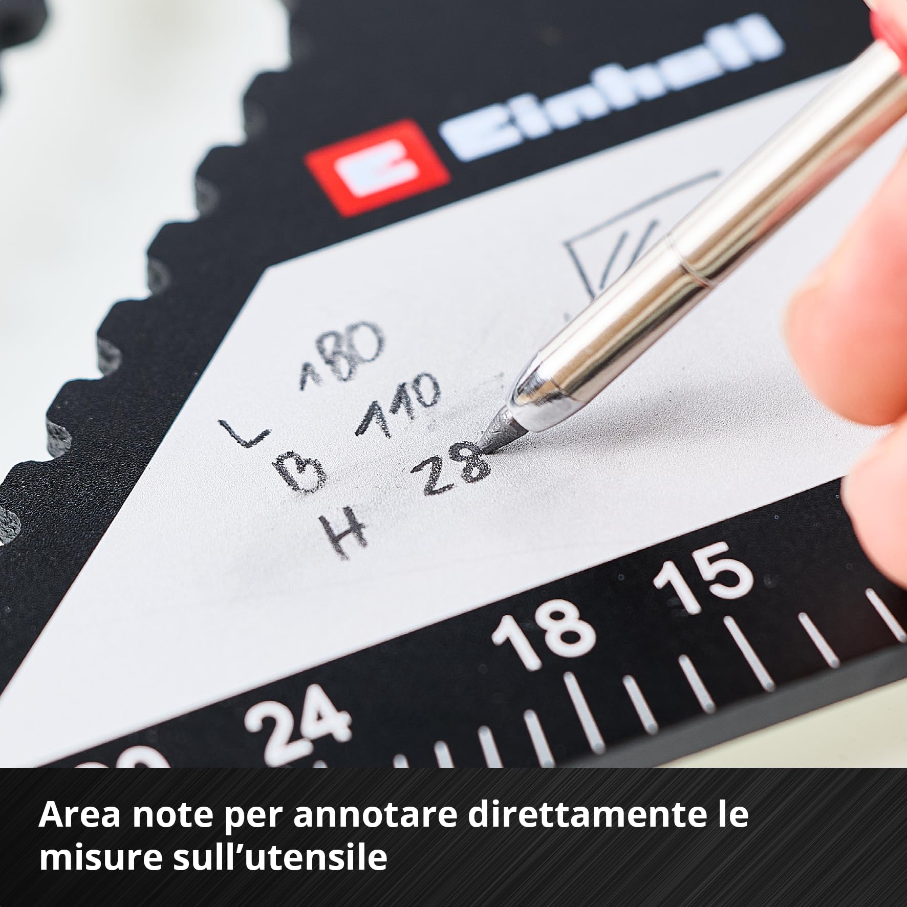 Einhell 2 pezzi set di squadre da carpentiere, 185/300 mm